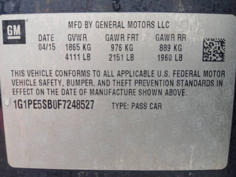 2015 Chevrolet Cruze 2LT Auto