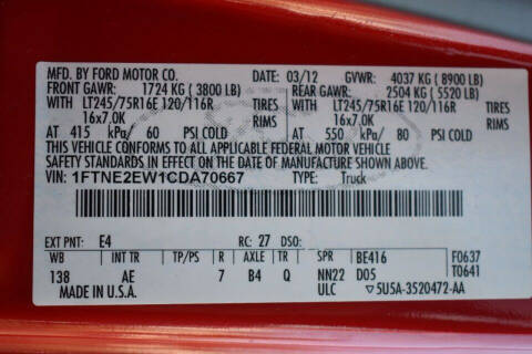 2012 Ford E-Series E-250