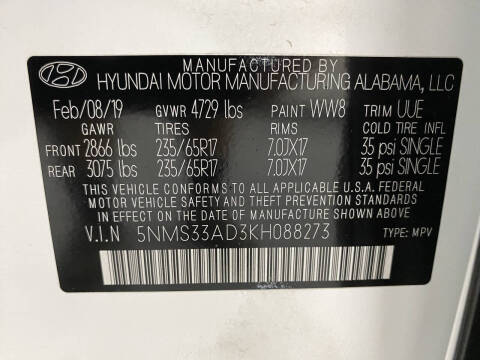 2019 Hyundai Santa Fe SEL 2.4L