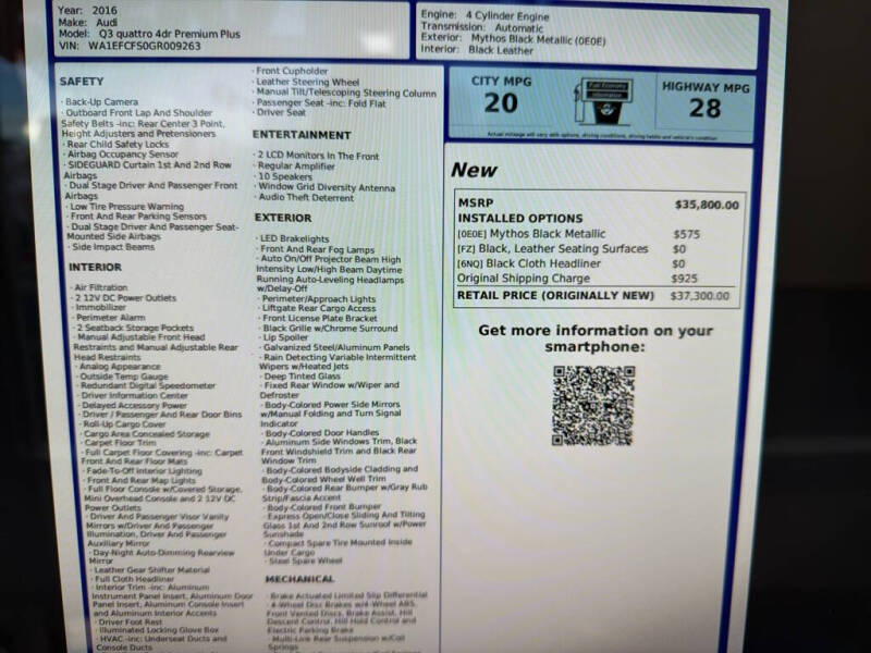 2016 Audi Q3 2.0T quattro Premium Plus