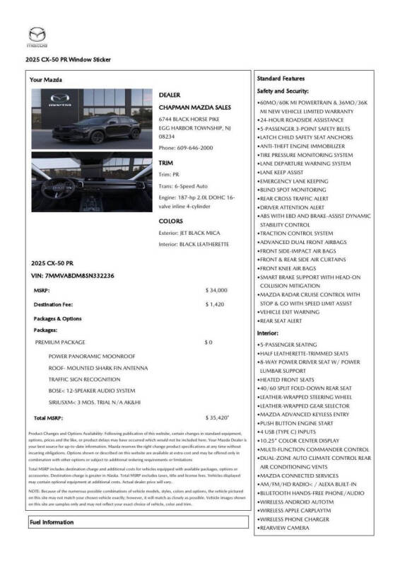 2025 Mazda CX-50 2.5 S Premium