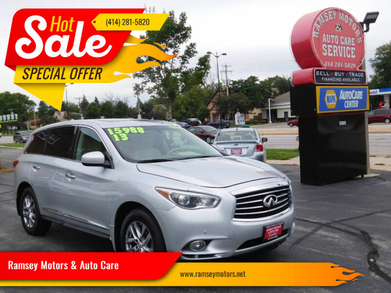 2013 Infiniti JX35 for sale at Ramsey Motors & Auto Care in Milwaukee WI