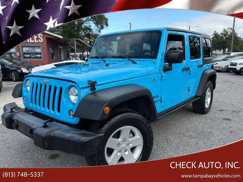 2017 Jeep Wrangler Unlimited for sale at CHECK AUTO, INC. in Tampa FL