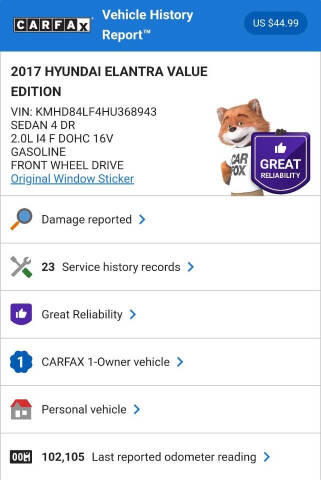 2017 Hyundai Elantra Value Edition