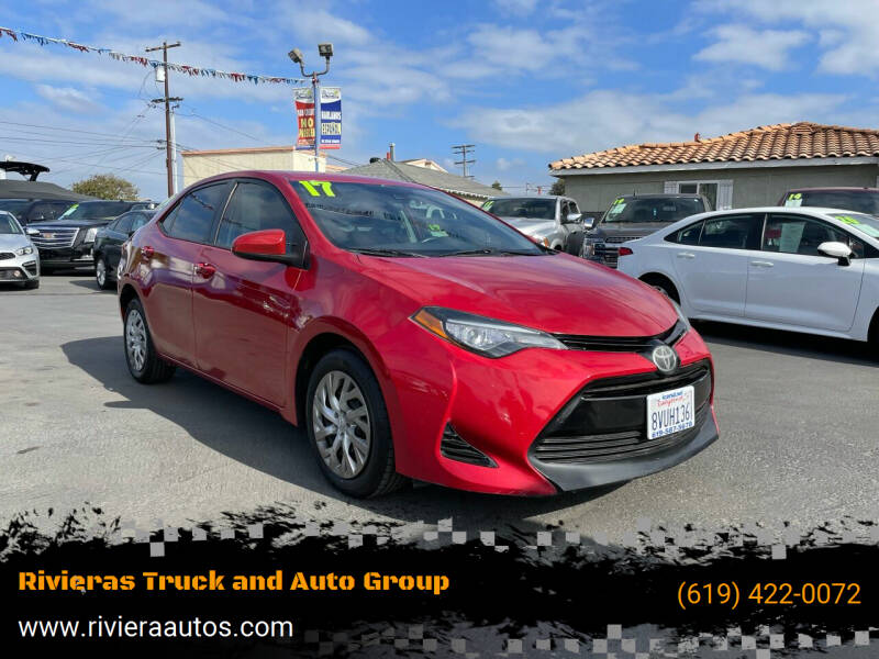 2017 Toyota Corolla for sale at Rivieras Truck and Auto Group in Chula Vista CA