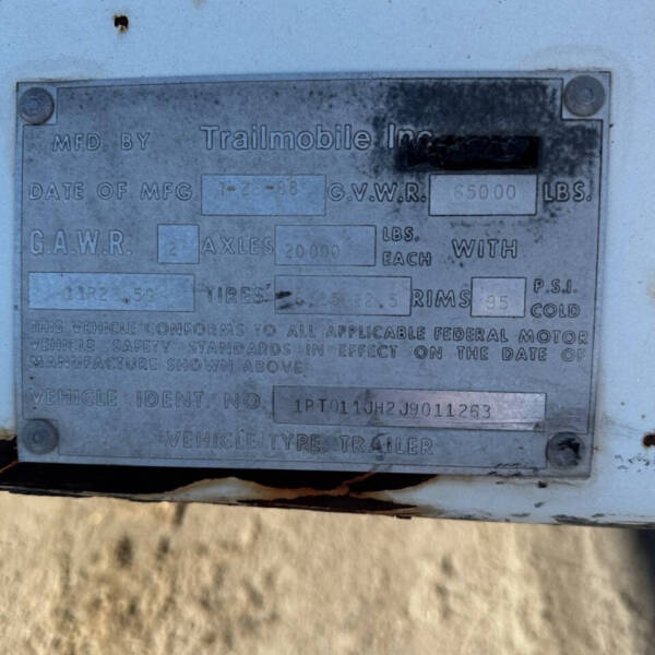 1988 Trailmobile Dry Van