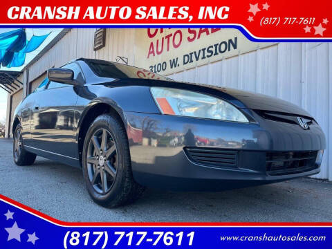 2003 Honda Accord for sale at CRANSH AUTO SALES, INC in Arlington TX