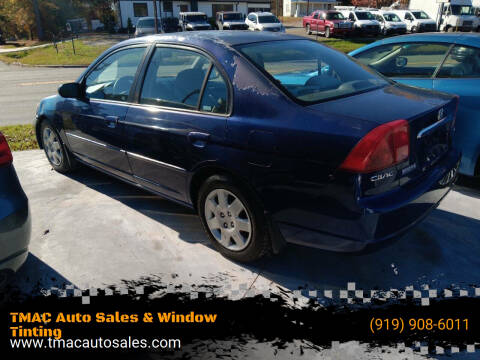 2002 Honda Civic for sale at TMAC Auto Sales & Window Tinting in Durham NC