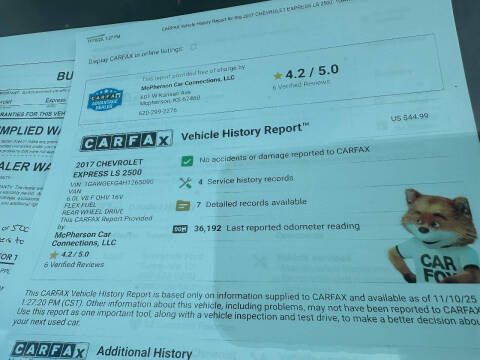 2017 Chevrolet Express LS 2500