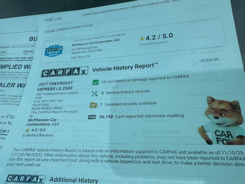 2017 Chevrolet Express LS 2500