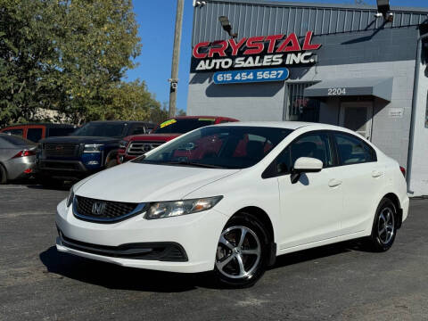 2015 Honda Civic for sale at Crystal Auto Sales Inc in Nashville TN