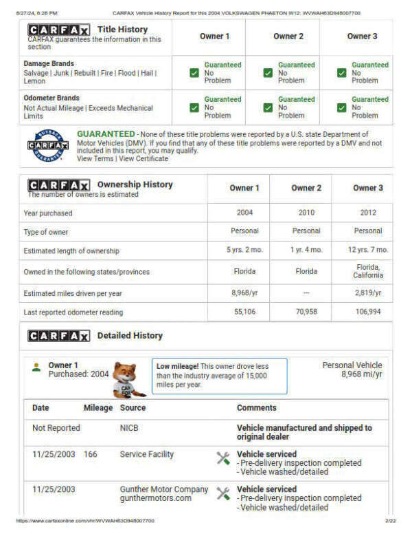 2004 Volkswagen Phaeton Premiere Edition W12