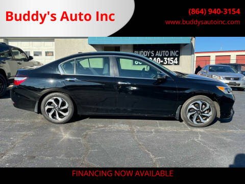 2016 Honda Accord for sale at Buddy's Auto Inc in Pendleton SC