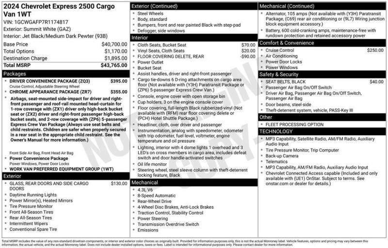 2024 Chevrolet Express 2500
