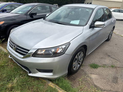 2015 Honda Accord for sale at Pinnacle Acceptance Corp. in Franklinton NC