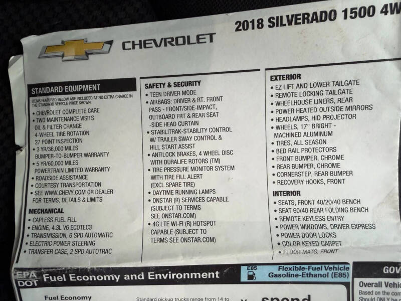 2018 Chevrolet Silverado 1500