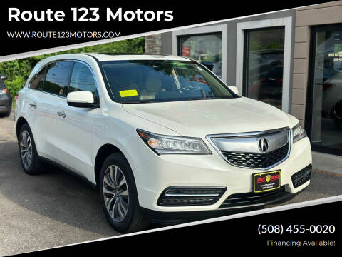 2016 Acura MDX for sale at Route 123 Motors in Norton MA