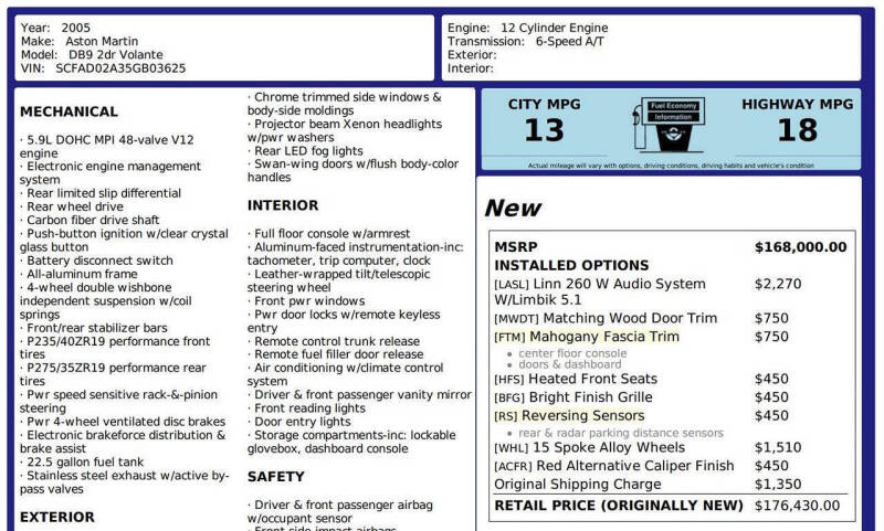 2005 Aston Martin DB9 Volante