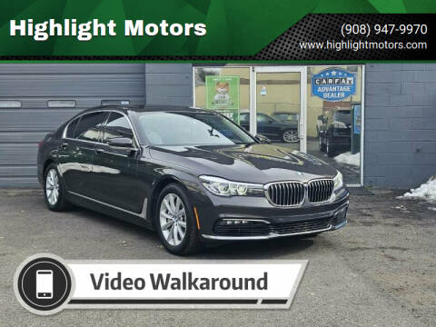 2016 BMW 7 Series for sale at Highlight Motors in Linden NJ