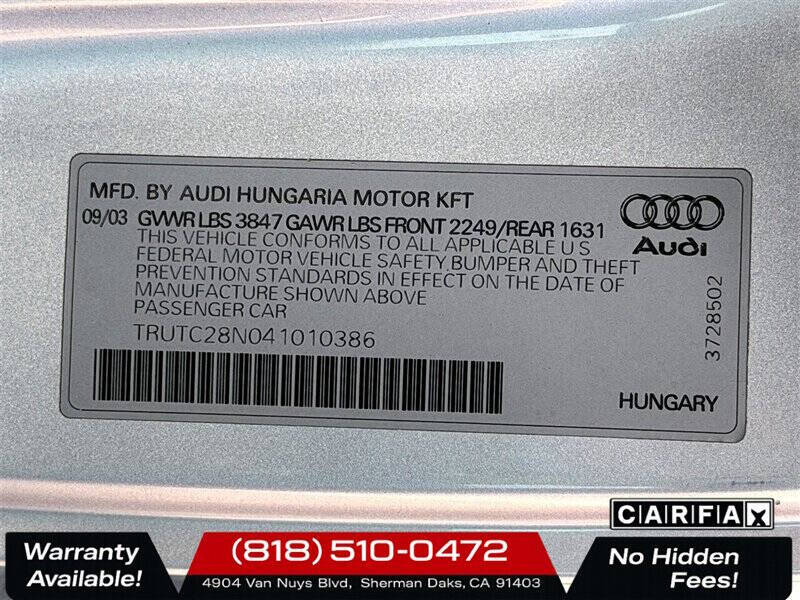 2004 Audi TT 180hp
