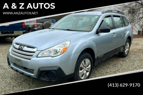 2013 Subaru Outback for sale at A & Z AUTOS in Westfield MA