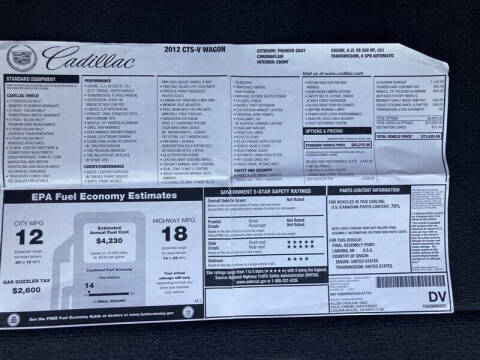2012 Cadillac CTS-V
