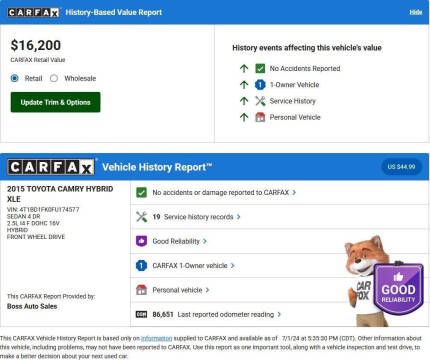 2015 Toyota Camry Hybrid XLE