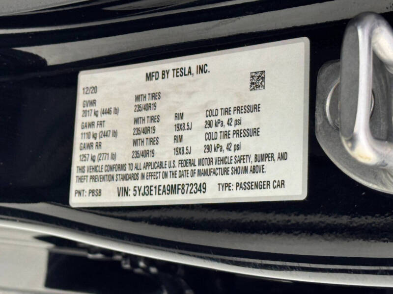 2021 Tesla Model 3 Standard Range Plus