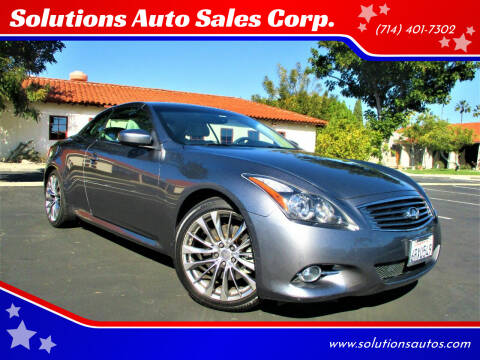 2011 Infiniti G37 Convertible for sale at Solutions Auto Sales Corp. in Orange CA