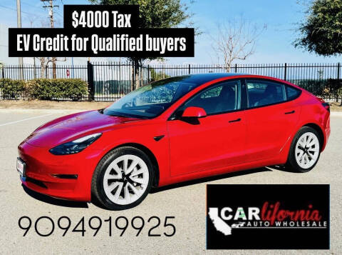 2022 Tesla Model 3 for sale at CARLIFORNIA AUTO WHOLESALE in San Bernardino CA