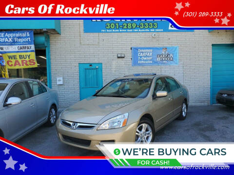 2007 Honda Accord for sale at Cars Of Rockville in Rockville MD
