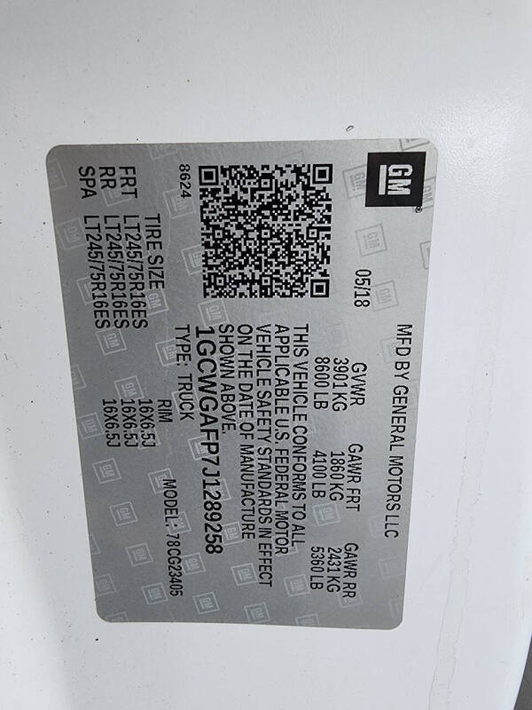 2018 Chevrolet Express 2500