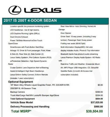 2017 Lexus IS 200t