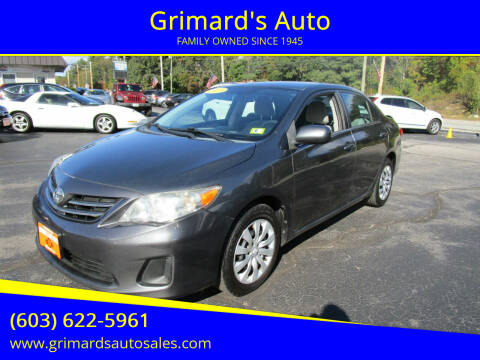 2013 Toyota Corolla for sale at Grimard's Auto in Hooksett NH