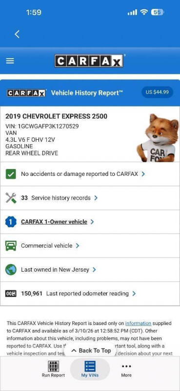 2019 Chevrolet Express 2500
