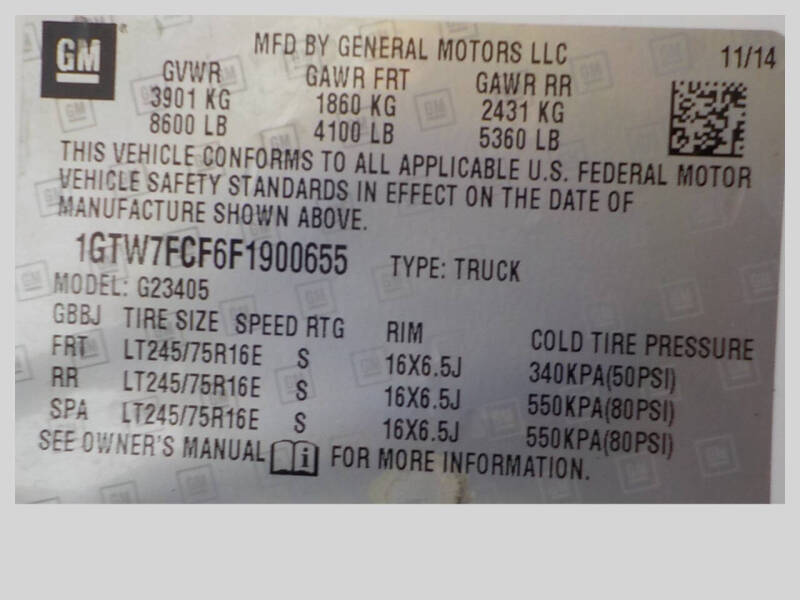 2015 GMC Savana 2500