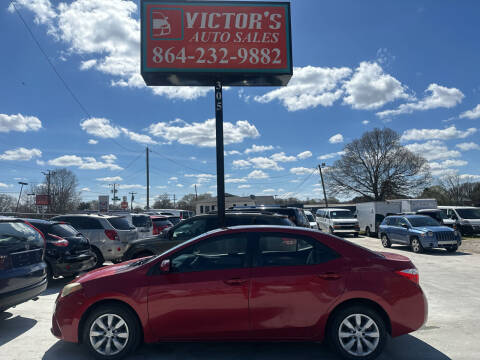 2014 Toyota Corolla for sale at Victor's Auto Sales in Greenville SC