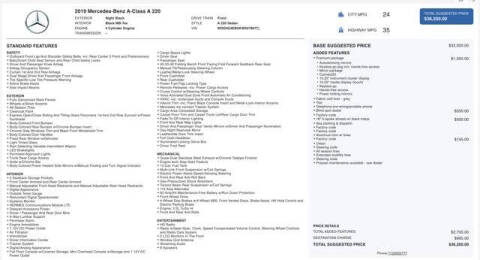 2019 Mercedes-Benz A-Class A 220