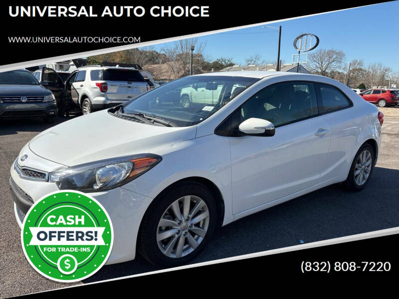 2015 Kia Forte Koup for sale at UNIVERSAL AUTO CHOICE in Houston TX