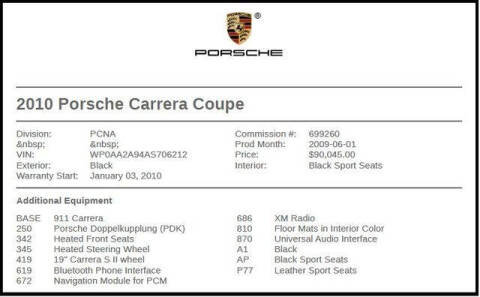 2010 Porsche 911 Carrera
