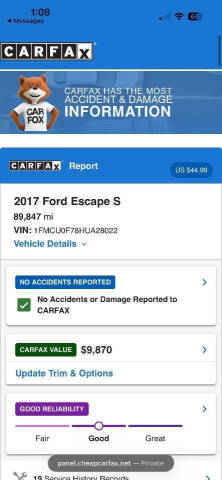 2017 Ford Escape S