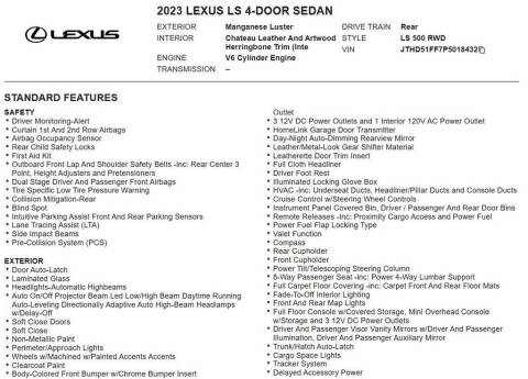 2023 Lexus LS 500
