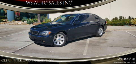 2006 BMW 7 Series for sale at WS AUTO SALES INC in El Cajon CA