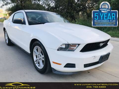 2011 Ford Mustang for sale at LUXURY UNLIMITED AUTO SALES in San Antonio TX