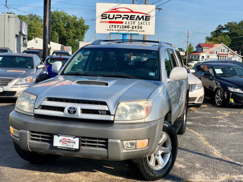 2003 Toyota 4Runner for sale at Supreme Auto Sales in Chesapeake VA