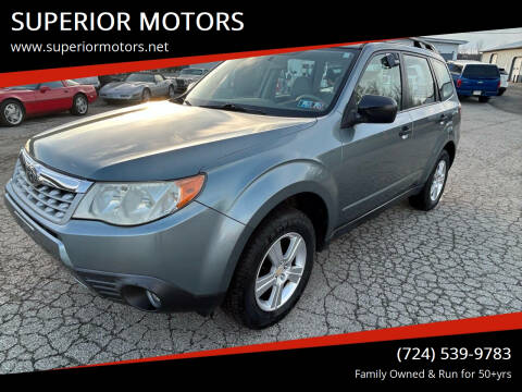 2011 Subaru Forester for sale at SUPERIOR MOTORS in Latrobe PA