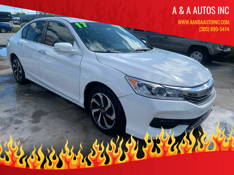 2017 Honda Accord for sale at A & A Autos Inc in Homestead FL