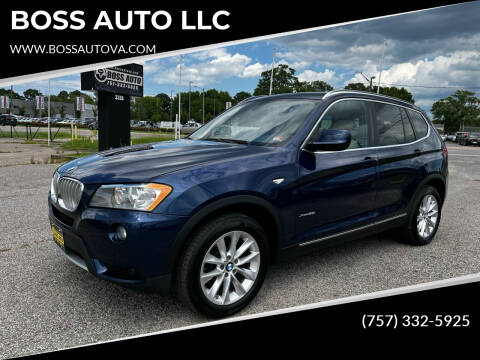 2013 BMW X3 for sale at BOSS AUTO LLC in Norfolk VA