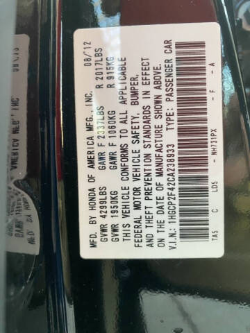 2012 Honda Accord LX-P