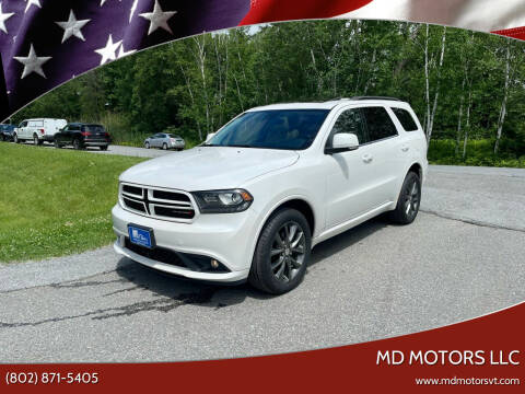 2018 Dodge Durango for sale at MD Motors LLC in Williston VT